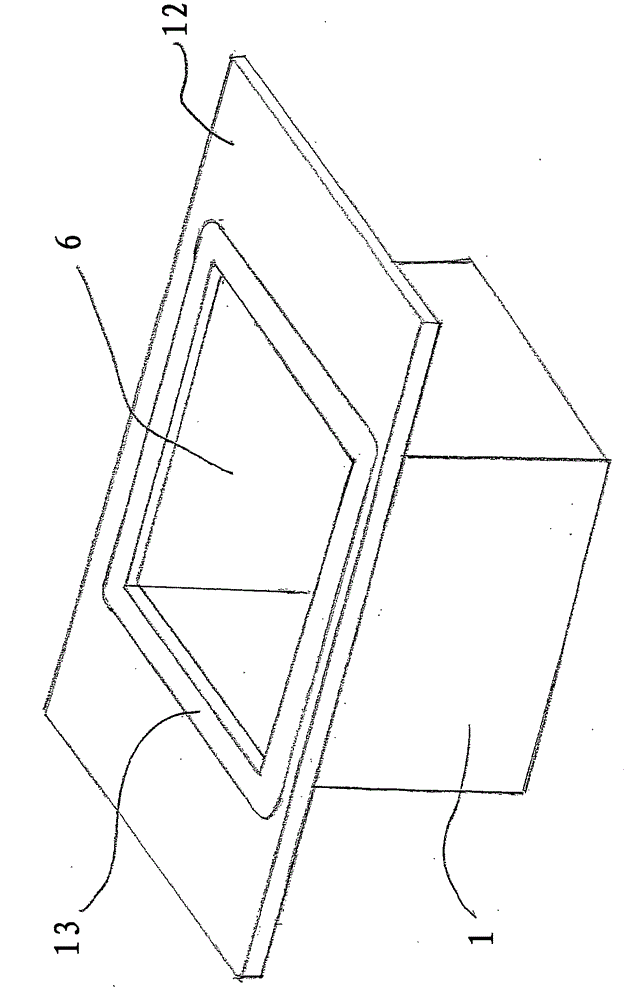 Device for generatively producing three-dimensional objects with the aid of an insulated construction zone