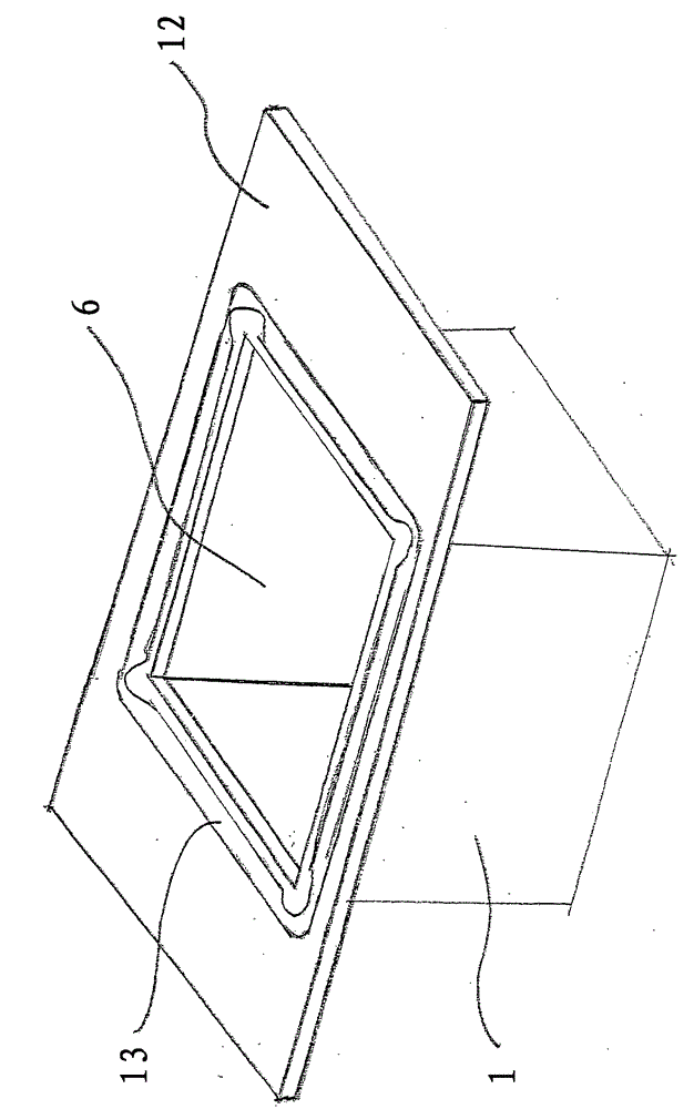 Device for generatively producing three-dimensional objects with the aid of an insulated construction zone