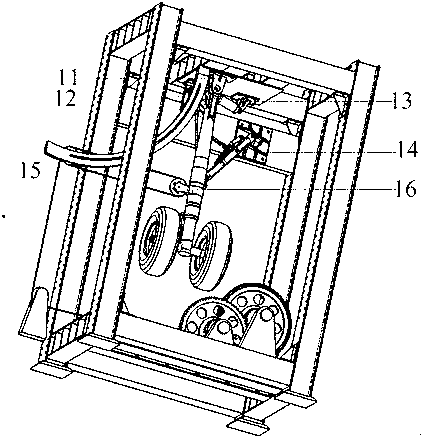 Rack and pinion hydraulic pressure horizontal loading retraction and extending test table mechanism