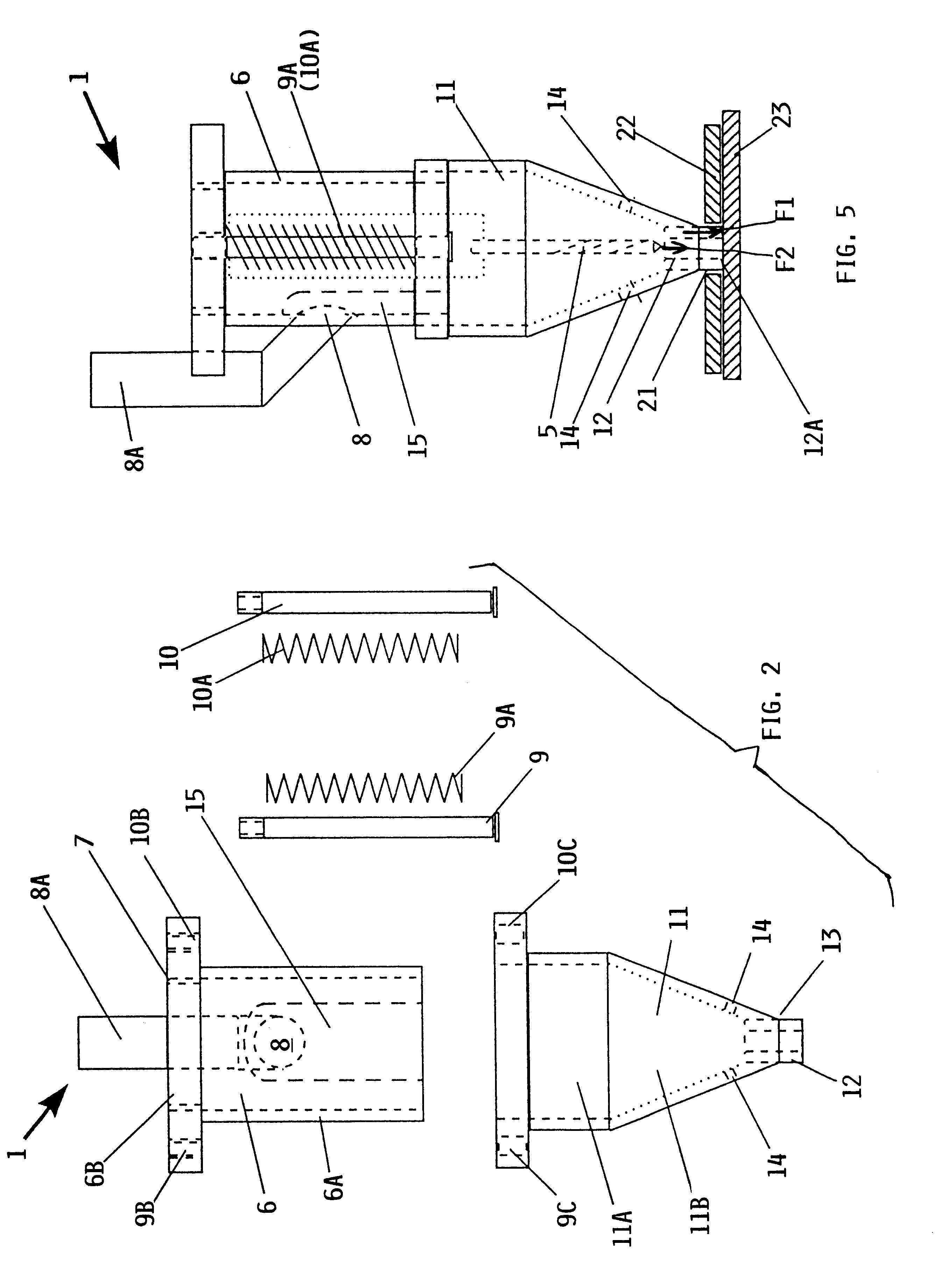 Boring arrangement and method for boring holes in overlapping workpieces