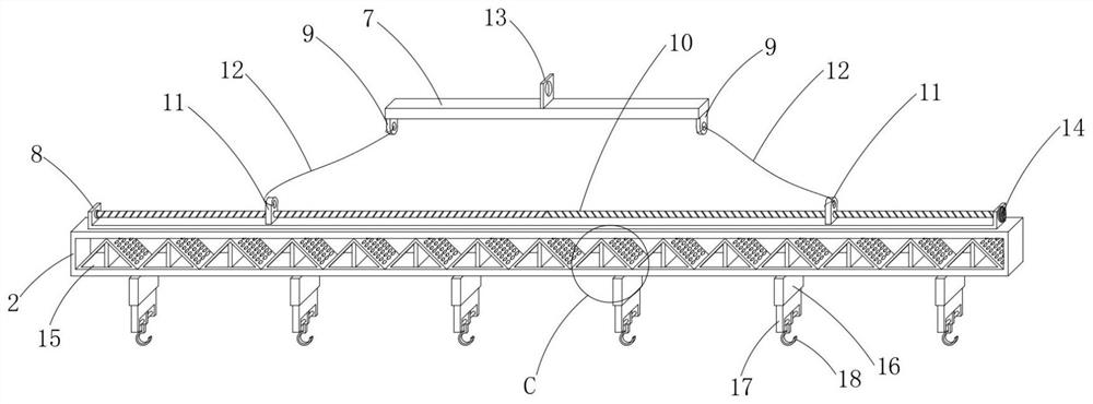 Lifting device for PC component production process and PC component production process