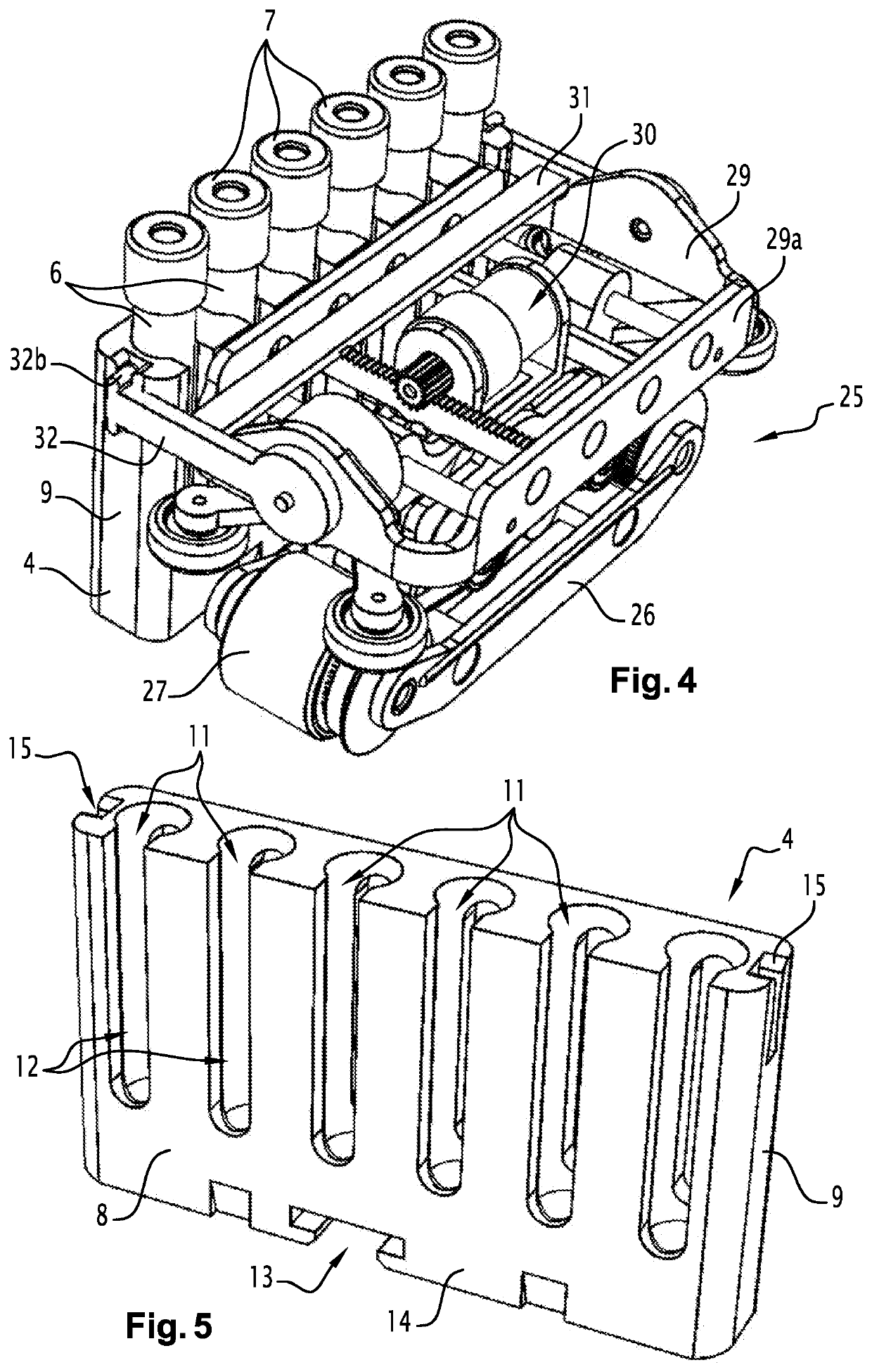 System for conveying supports for containers for biological liquid samples, and automatic analysis system comprising such a conveying system