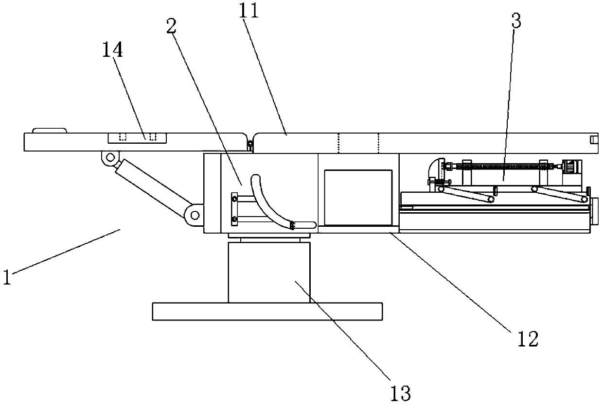 Operating bed for cesarean convenient for placing anesthetic body position