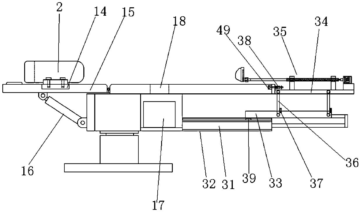 Operating bed for cesarean convenient for placing anesthetic body position