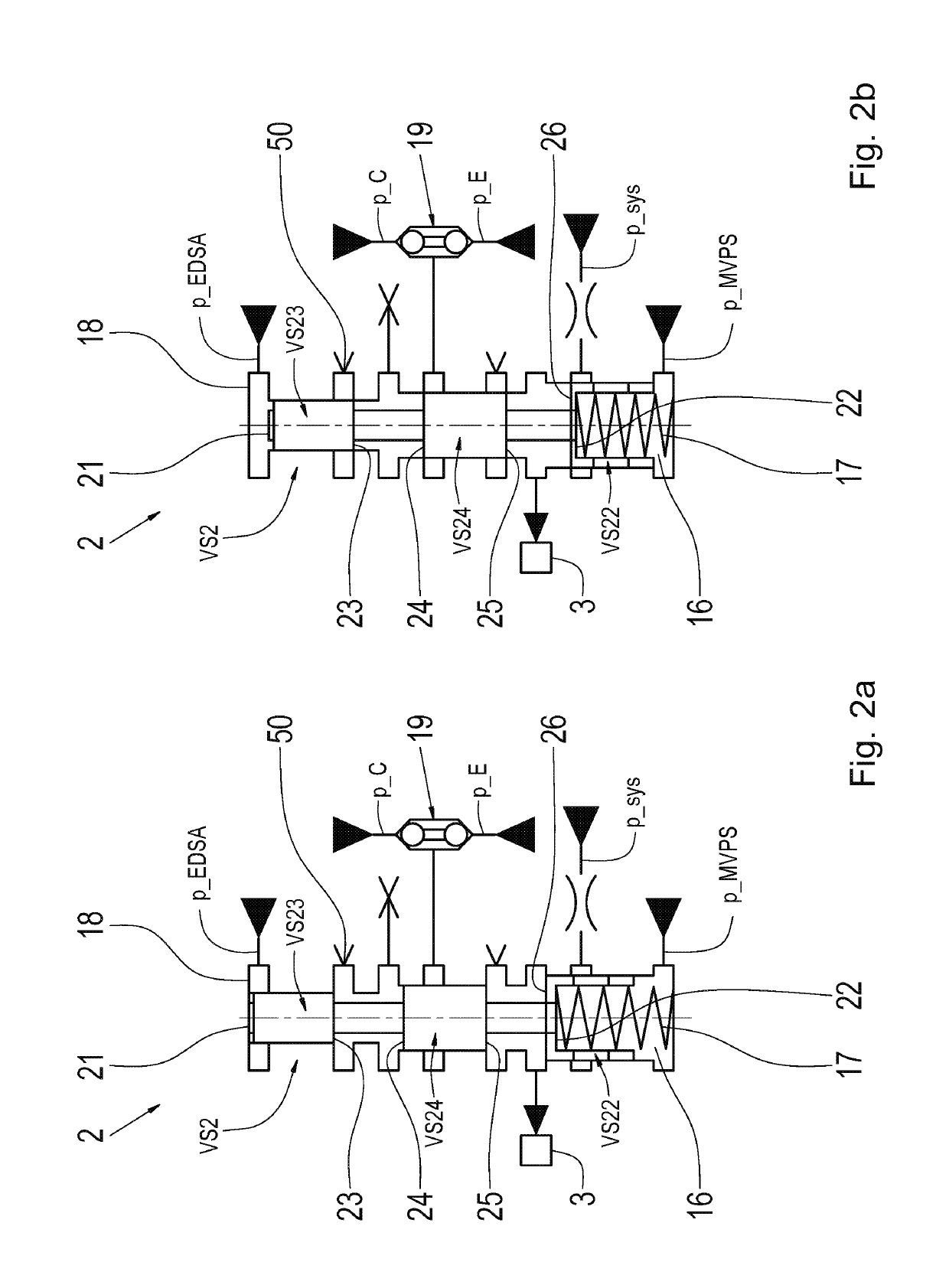 Hydraulic valve system of a parking lock device