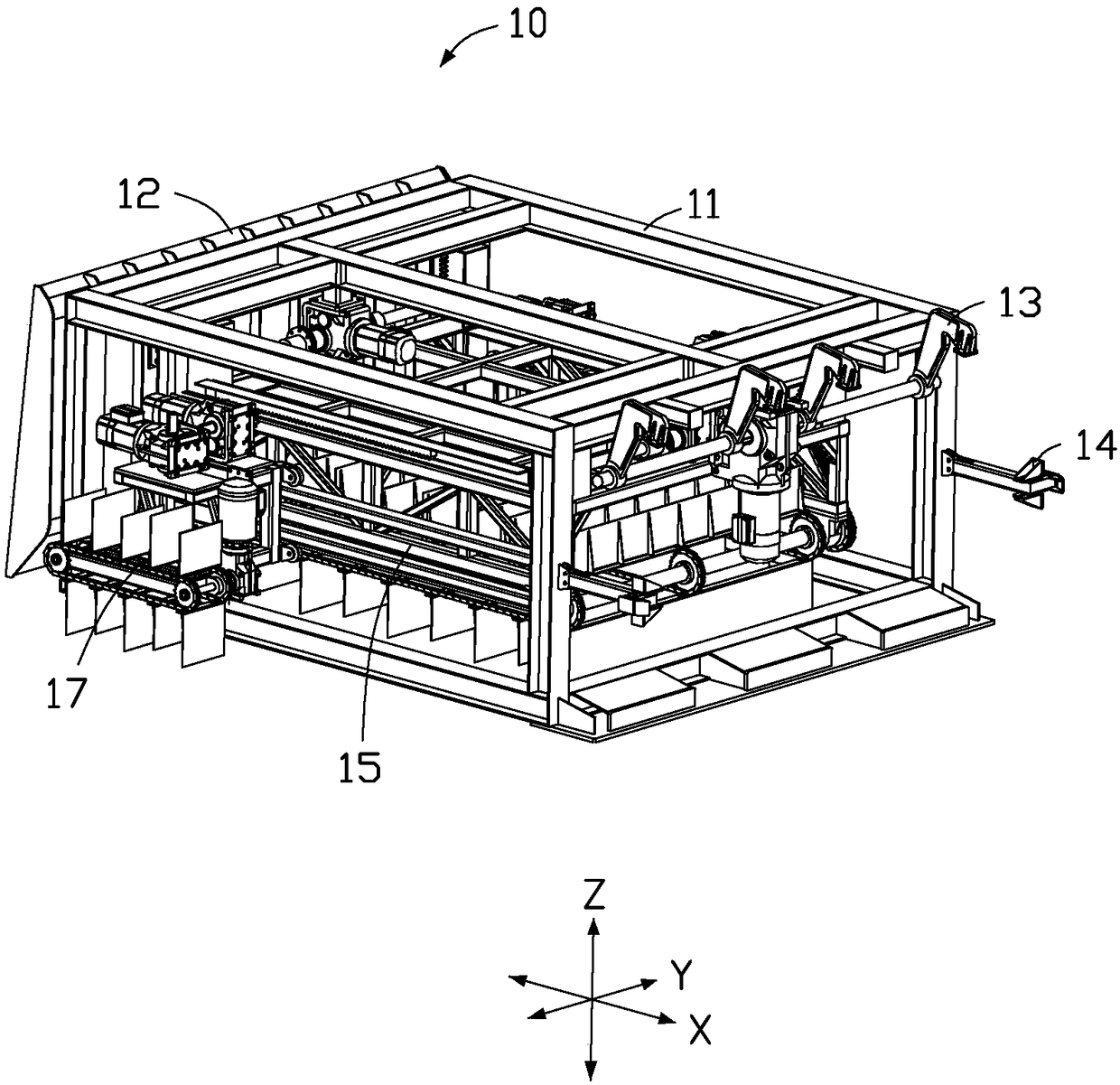 Unloading device and loading equipment