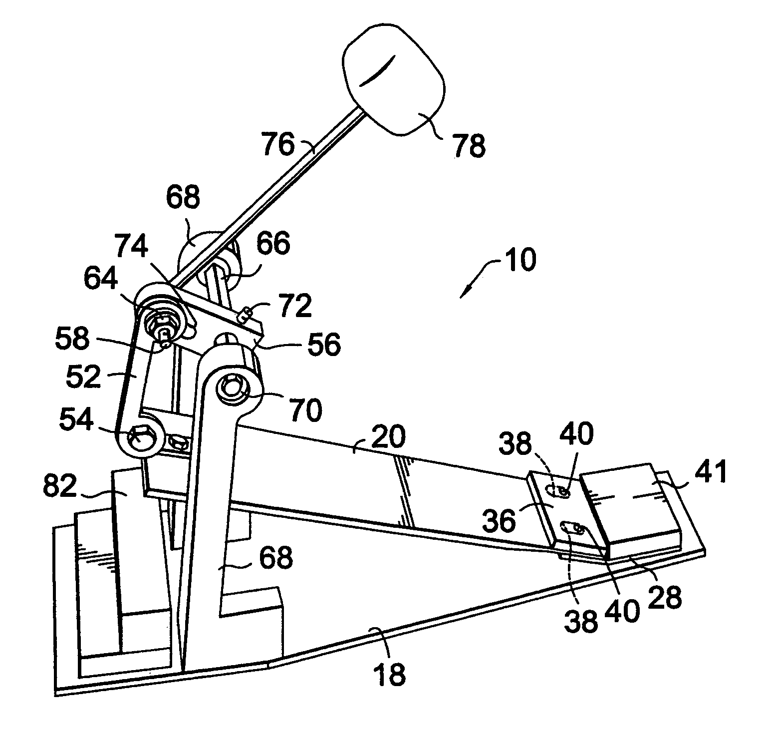 Pedal assembly for musical instruments