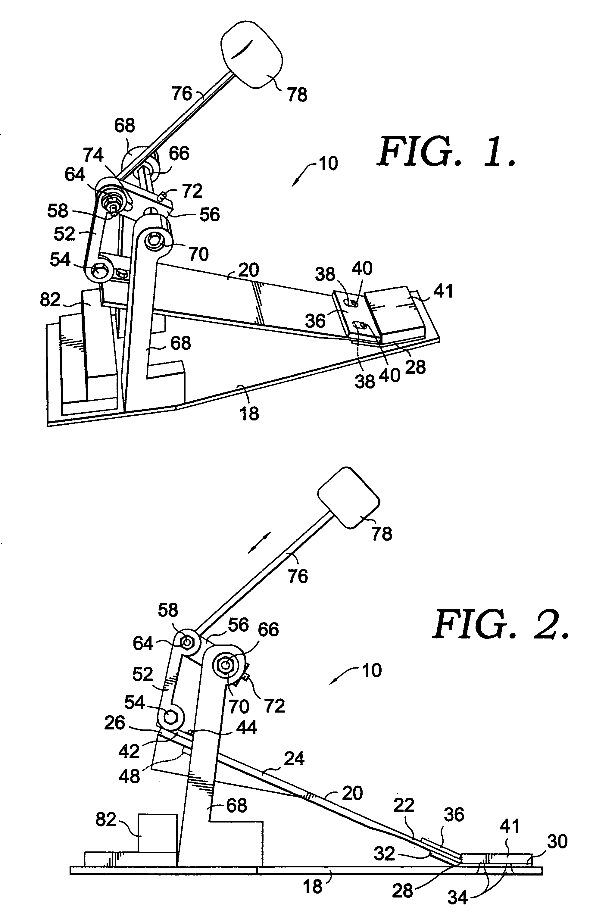 Pedal assembly for musical instruments