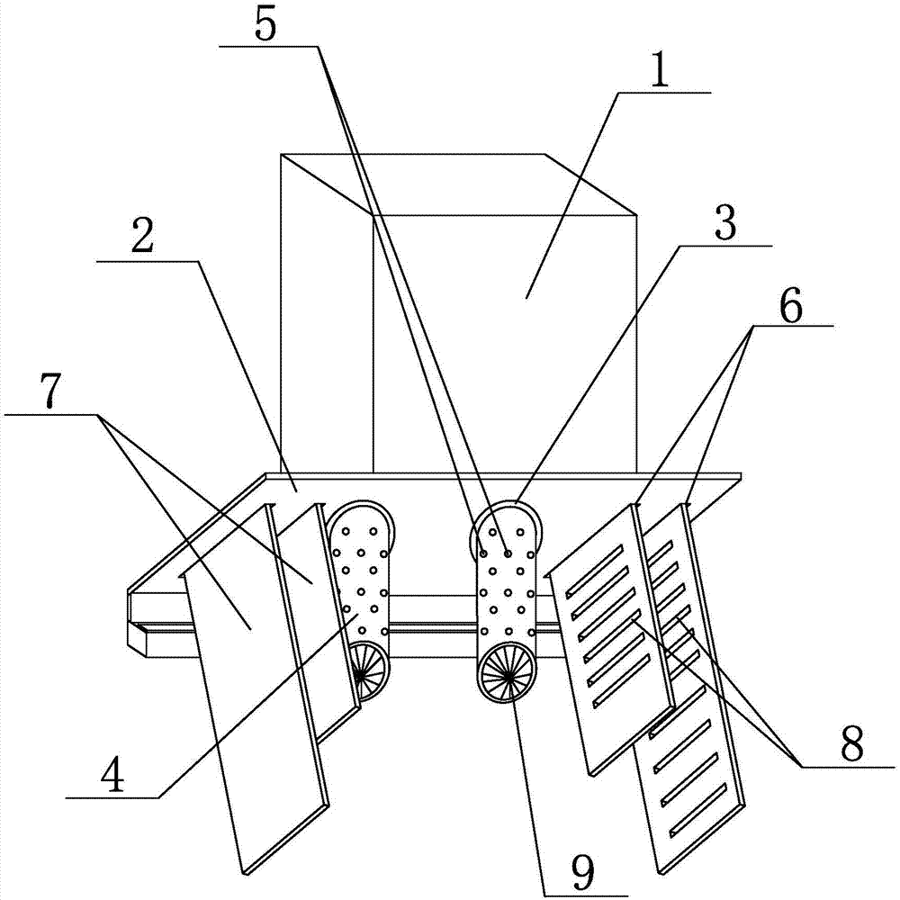 Efficient lampblack treatment device with smoke absorbing diffuser capable of being descended