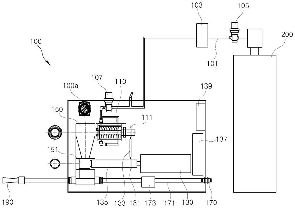 Dry ice generating and cleaning device