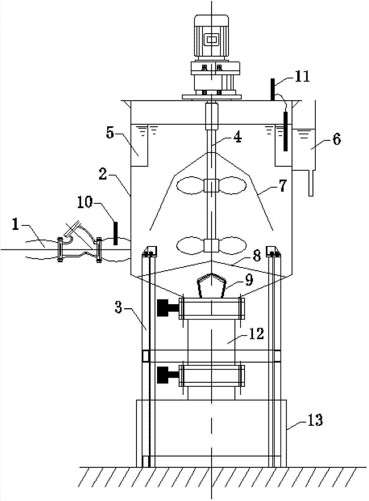 Sewage flocculation and blow-down system