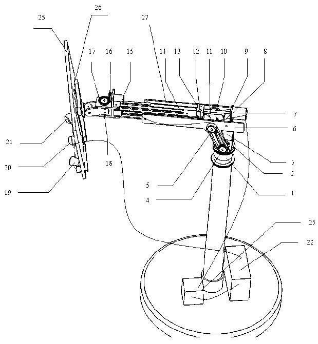 Standing type display interface self-adaption tracking regulating device and method