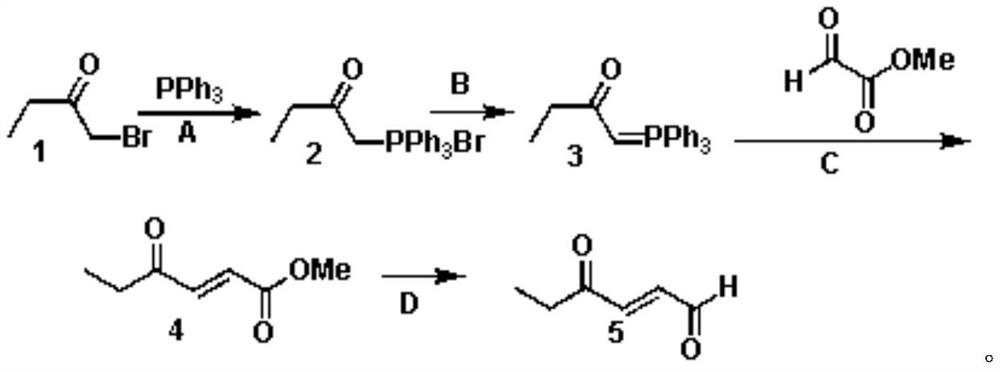 Synthesis method of trans-4-oxo-2-hexenal