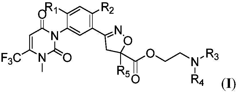 Isooxazoline carboxylate compound and application