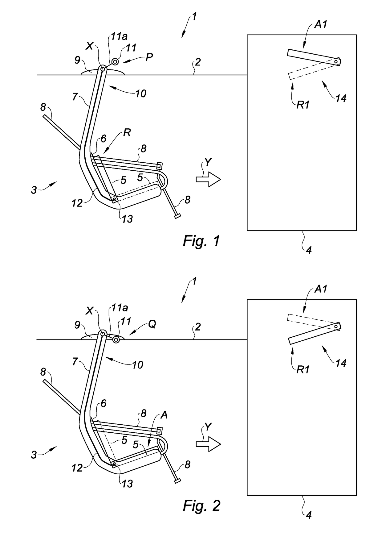 Installation and method of transport by overhead cable