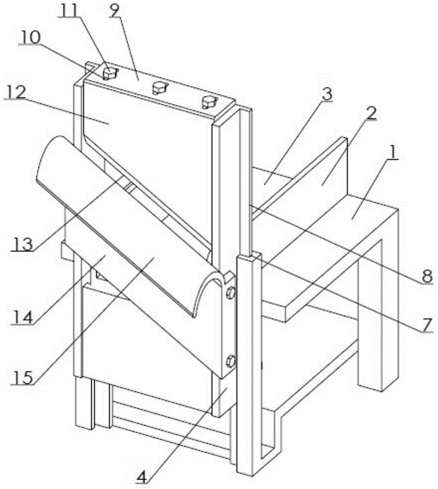 Oblique-knife breakage-proof arc plate type meat blank slicer