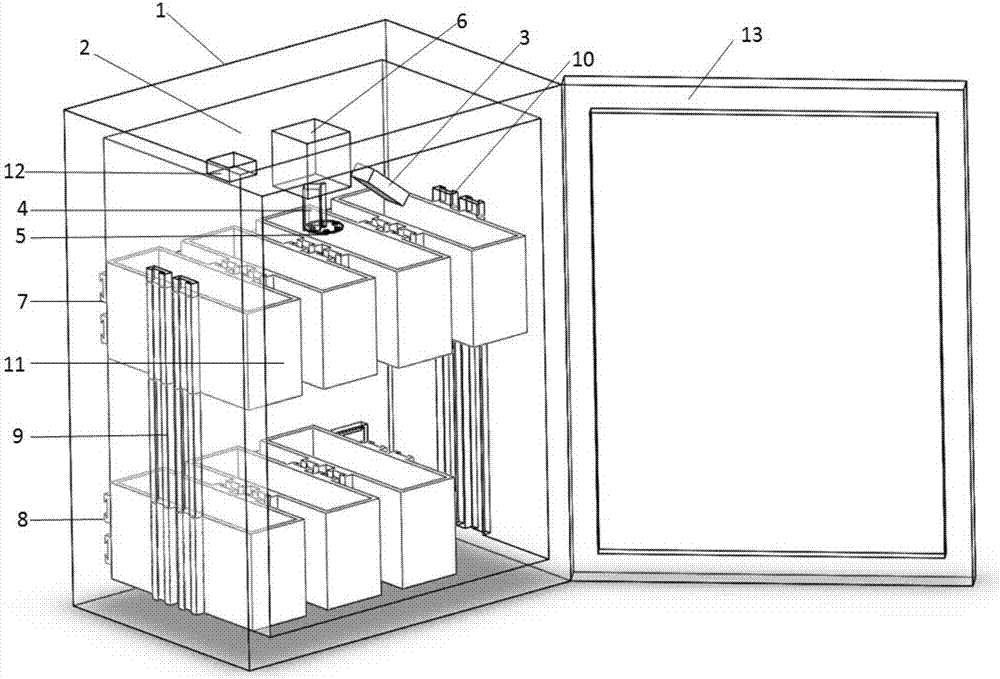 Device for detecting various food states in refrigerating chamber based on single multispectral imaging unit