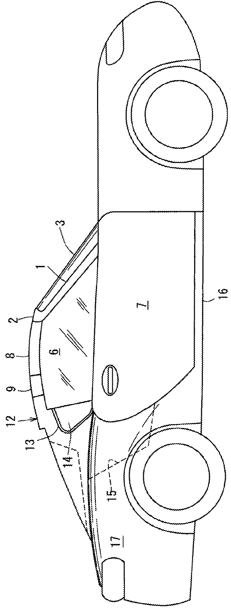 Seal structure of automotive vehicle with storing-type roof