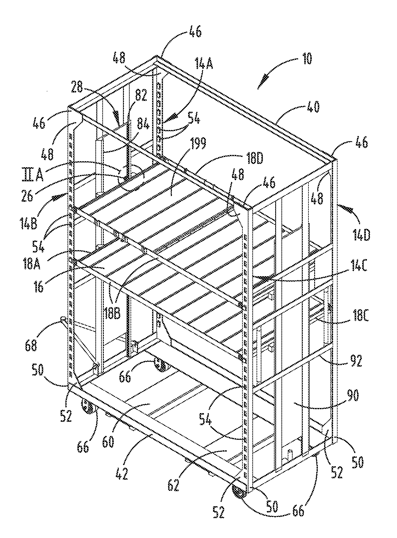 Adjustable shelving assembly