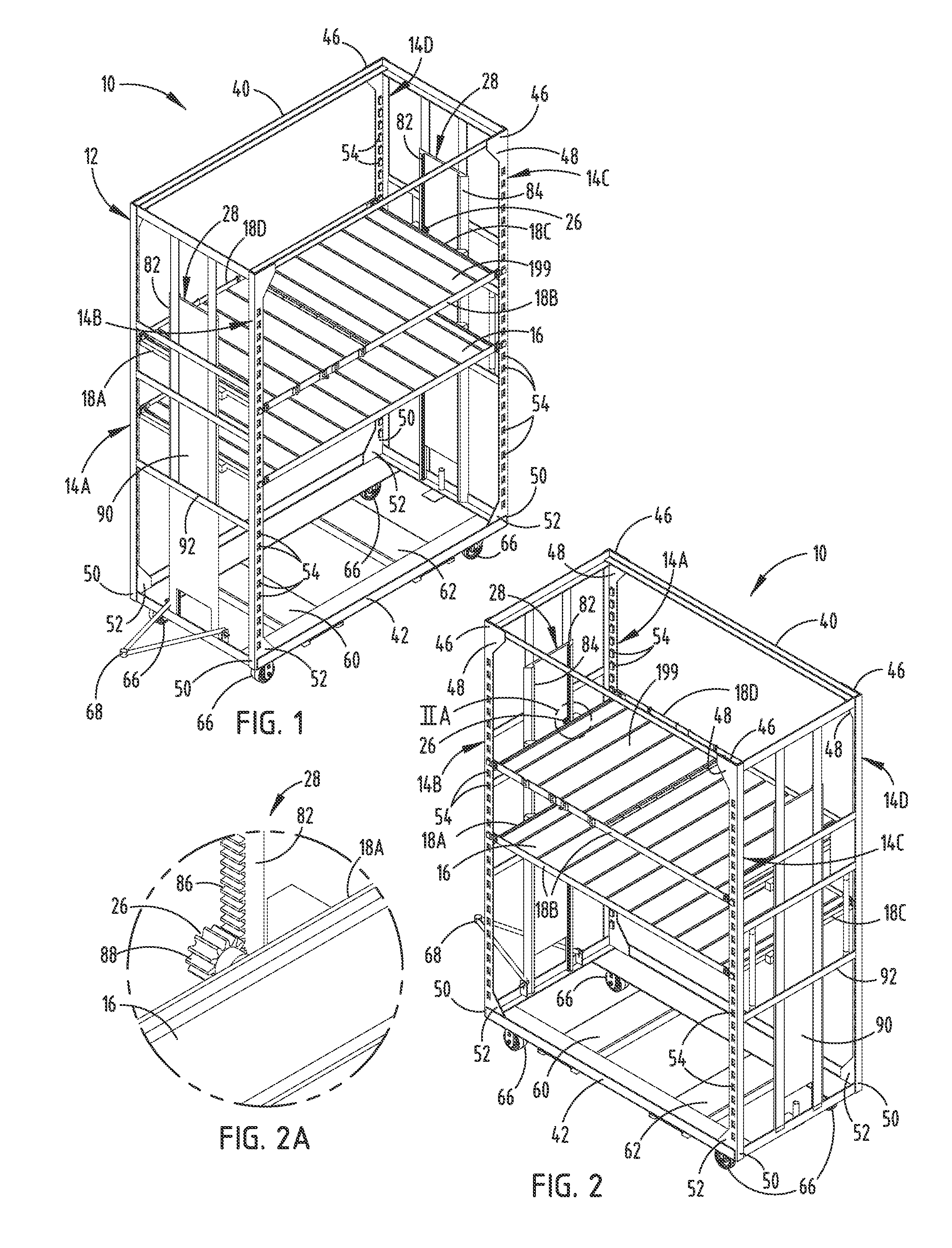 Adjustable shelving assembly