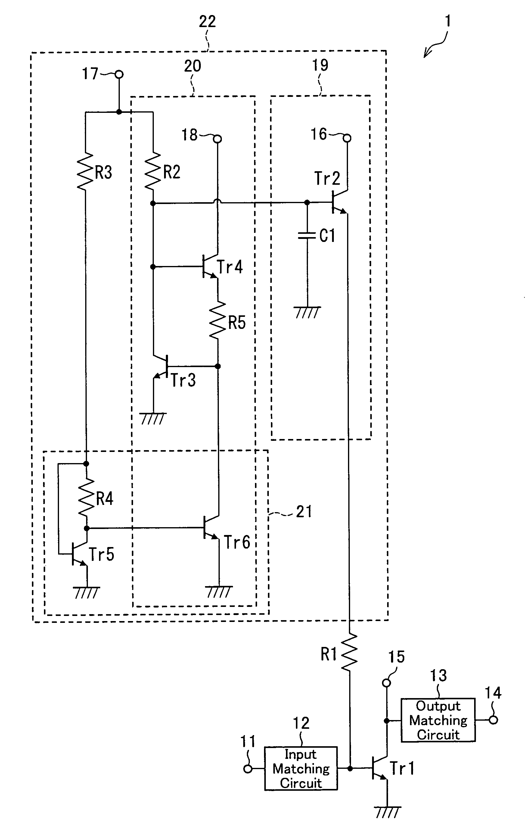 Power amplifier and multistage amplification circuit including same