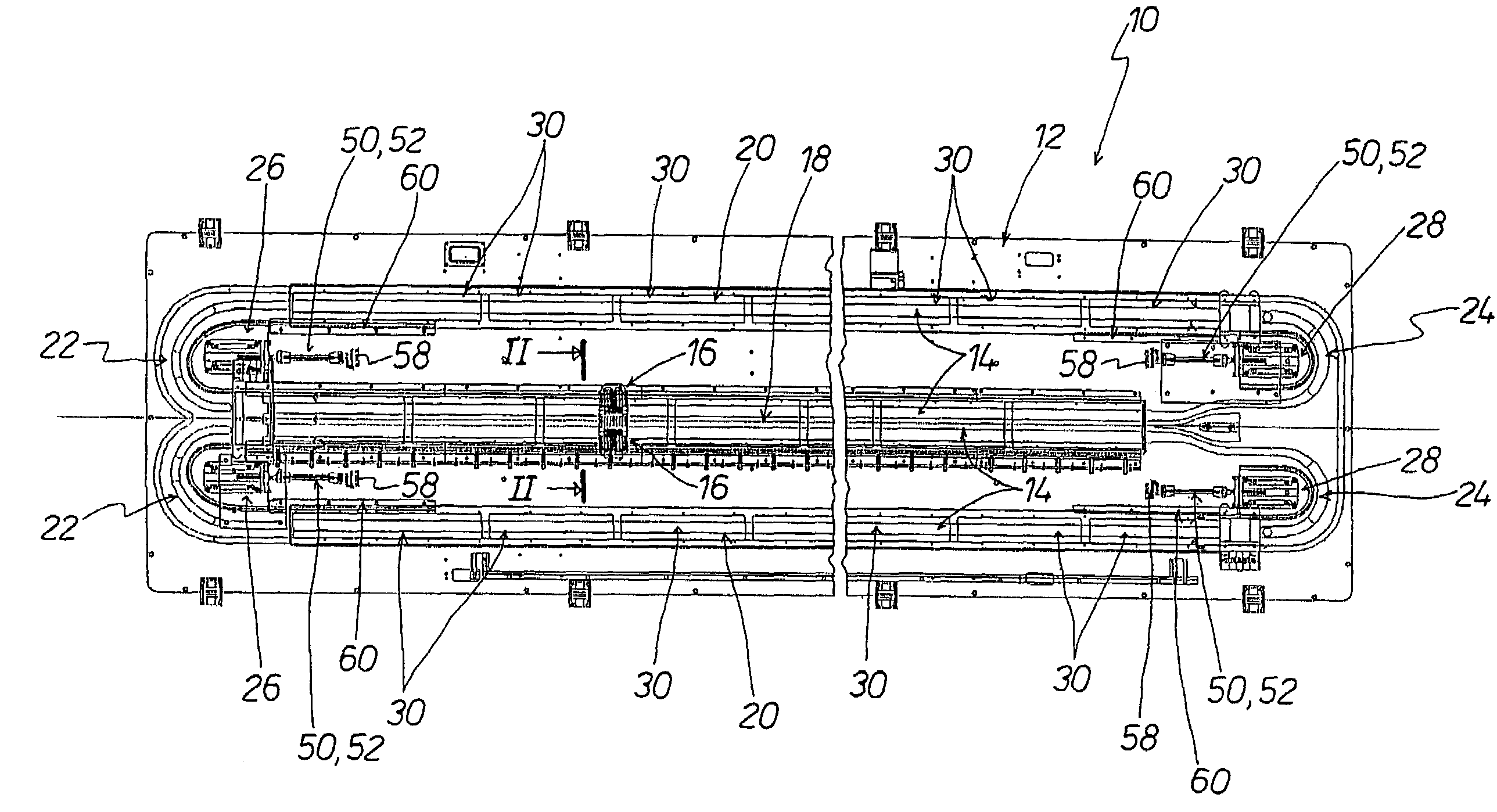 Device for producing tubes provided with cross ribs