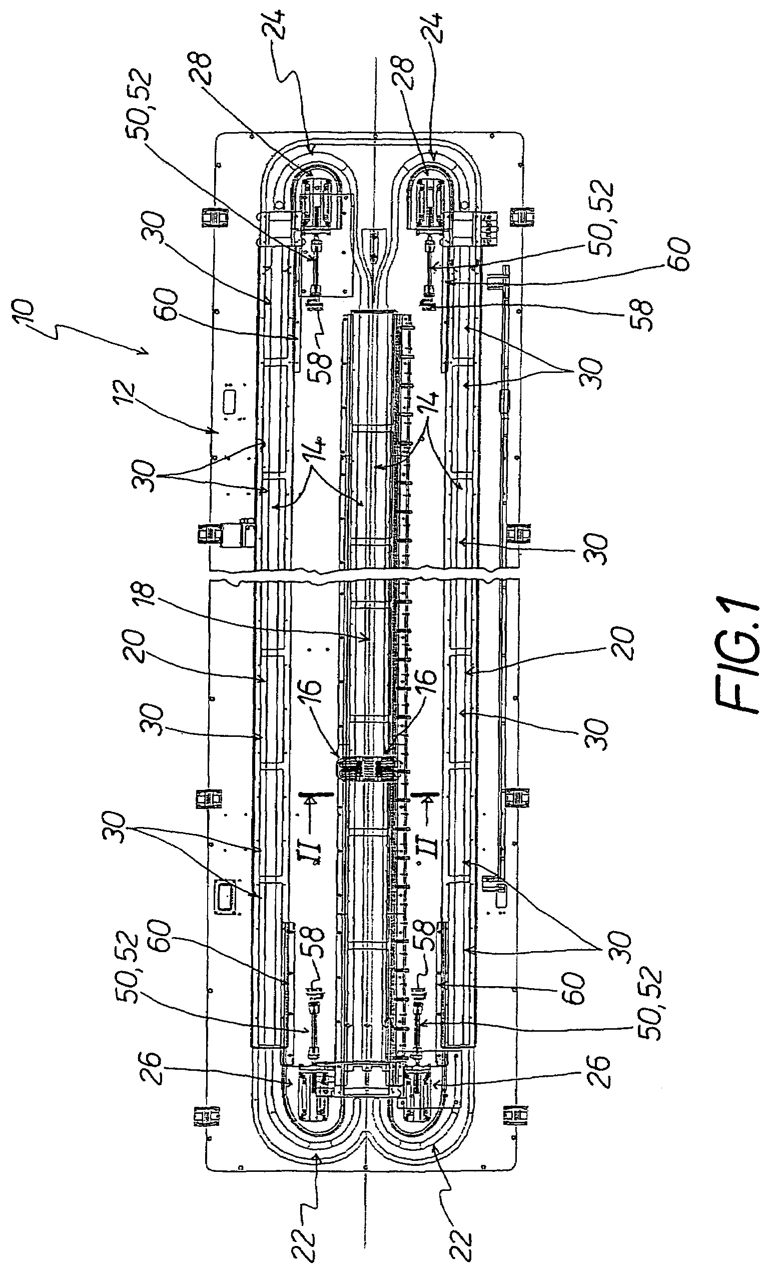 Device for producing tubes provided with cross ribs