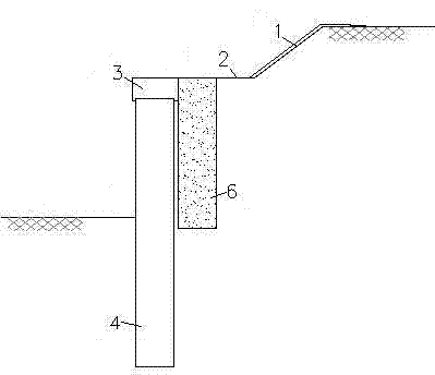 Construction technology of cantilever piling and supporting structure combined with sloping