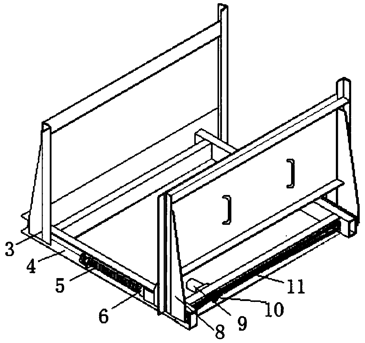 Device for regulating sectional dimension of stirrup box of steel reinforcement framework machine