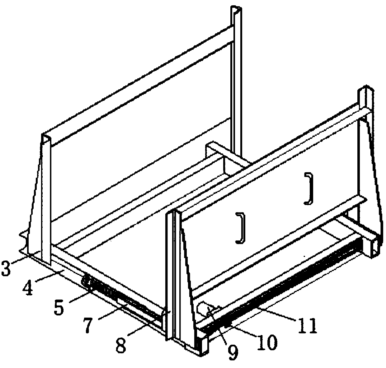 Device for regulating sectional dimension of stirrup box of steel reinforcement framework machine