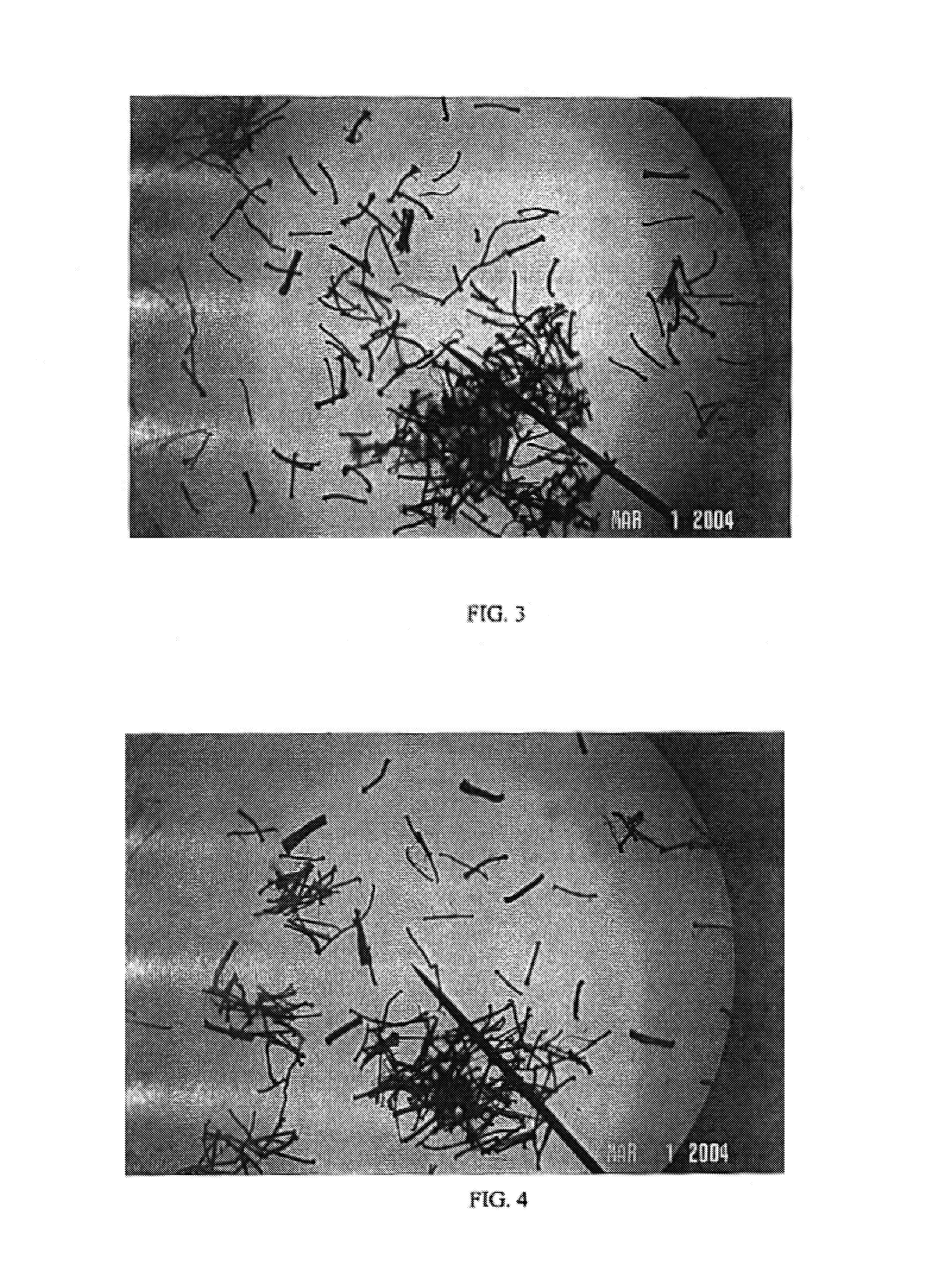 Fiber having increased filament separation and method of making same