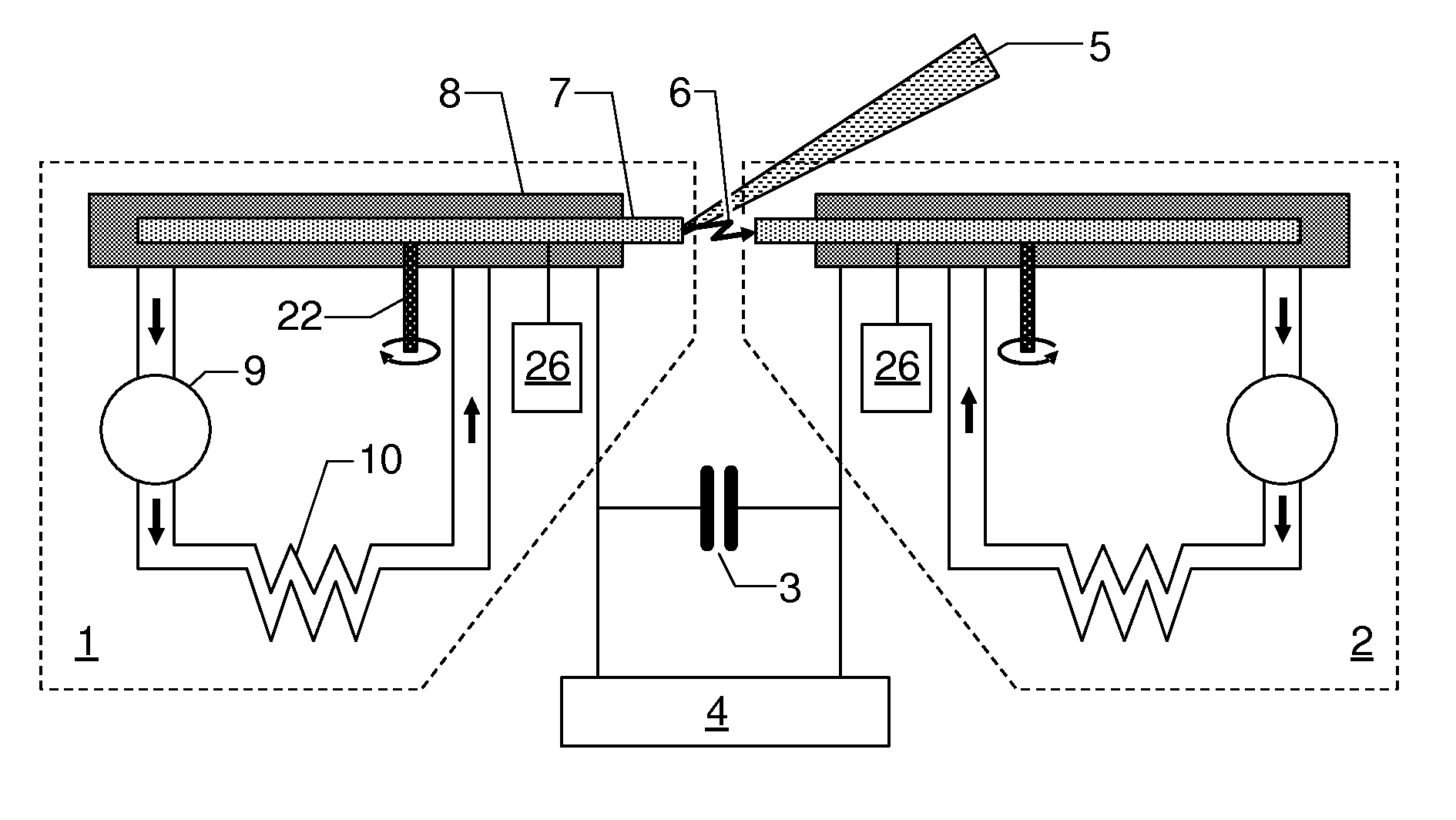 Rotating wheel electrode device for gas discharge sources comprising wheel cover for high power operation