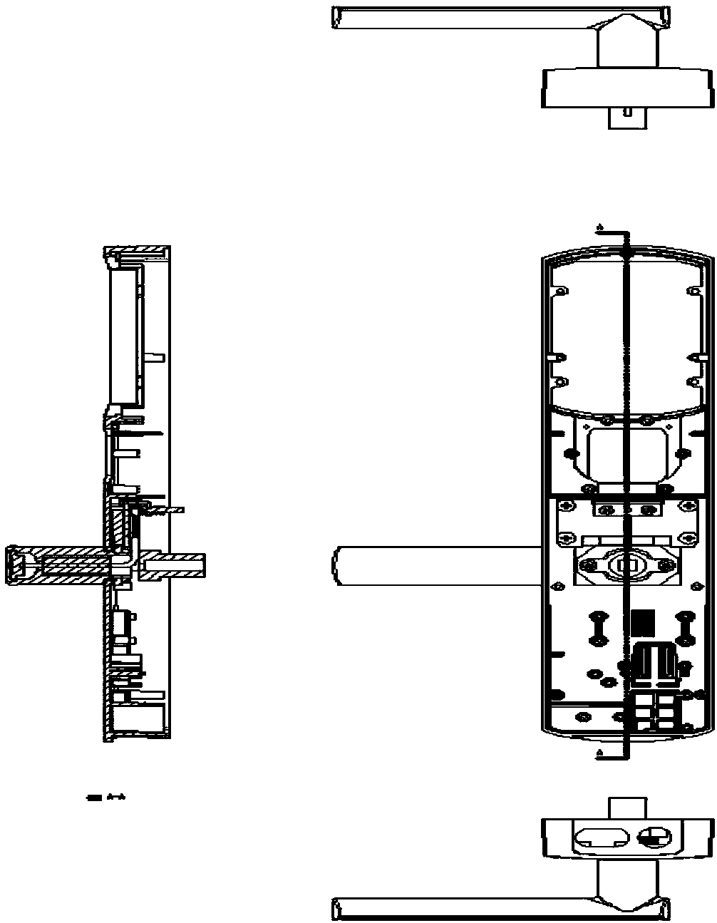 Handling outlet structure of fingerprint reader for electronic lock