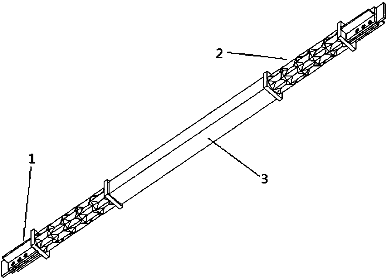 A buckling-inducing brace with elongated pineapple-shaped inducing units at the end