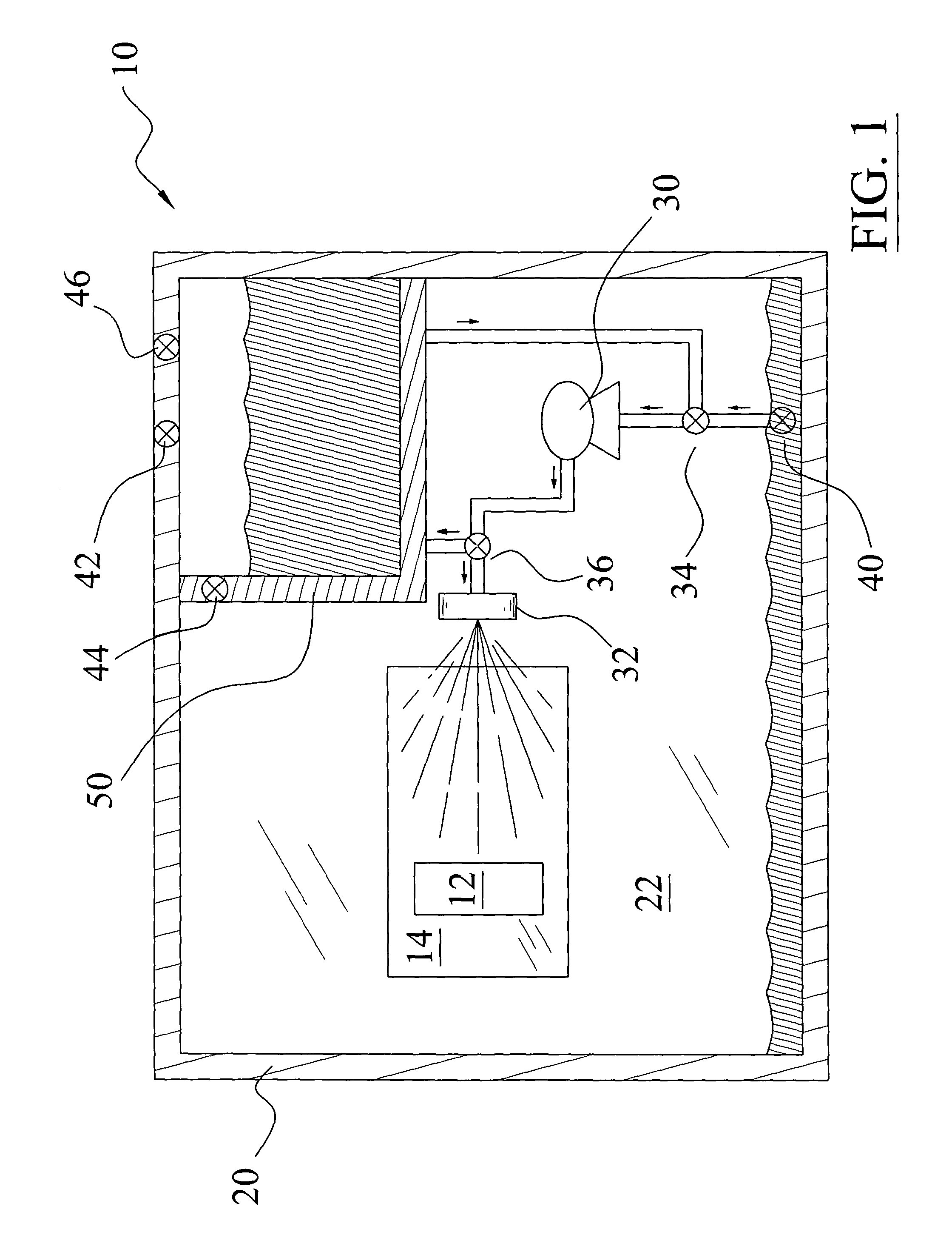 Spray coolant reservoir system