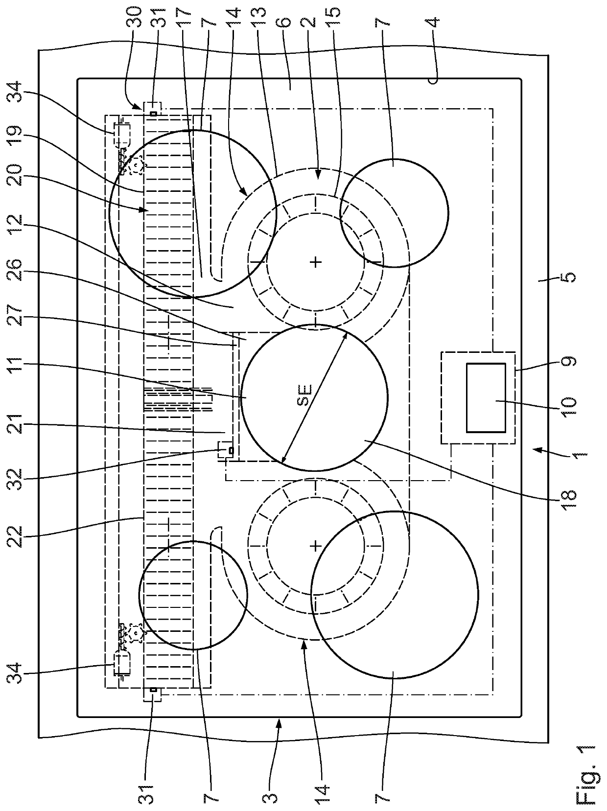 Extractor fan apparatus for extracting cooking vapours downwards