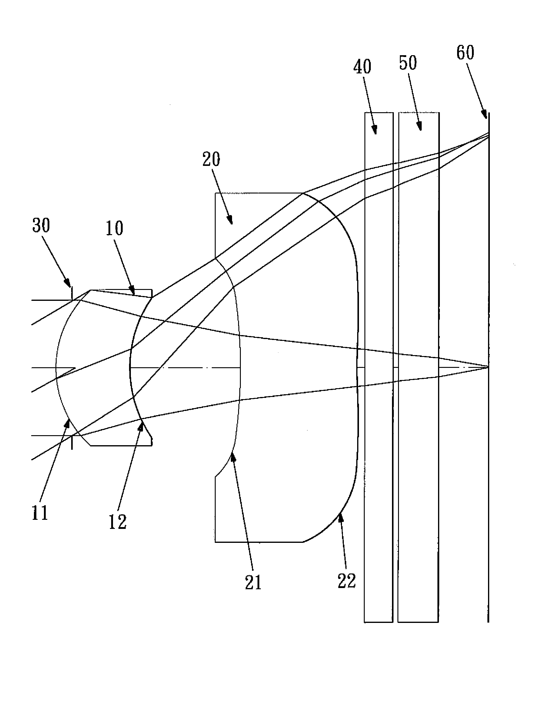 Optical lens system for taking image