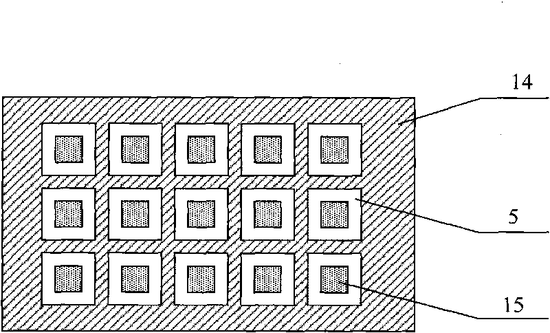 Flat plate display of suspension square cathode type high angle grid control structure and manufacturing process thereof