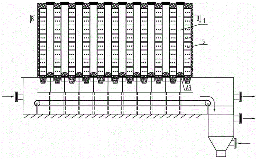 Heat storage device for transversely heating vertical coke exhaust coke oven