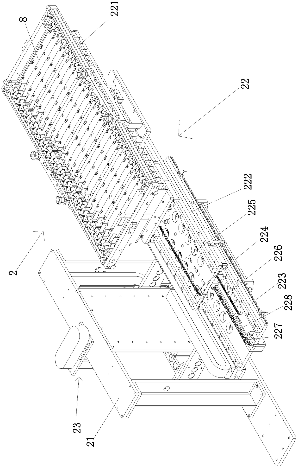 Lithium battery tool transfer machine