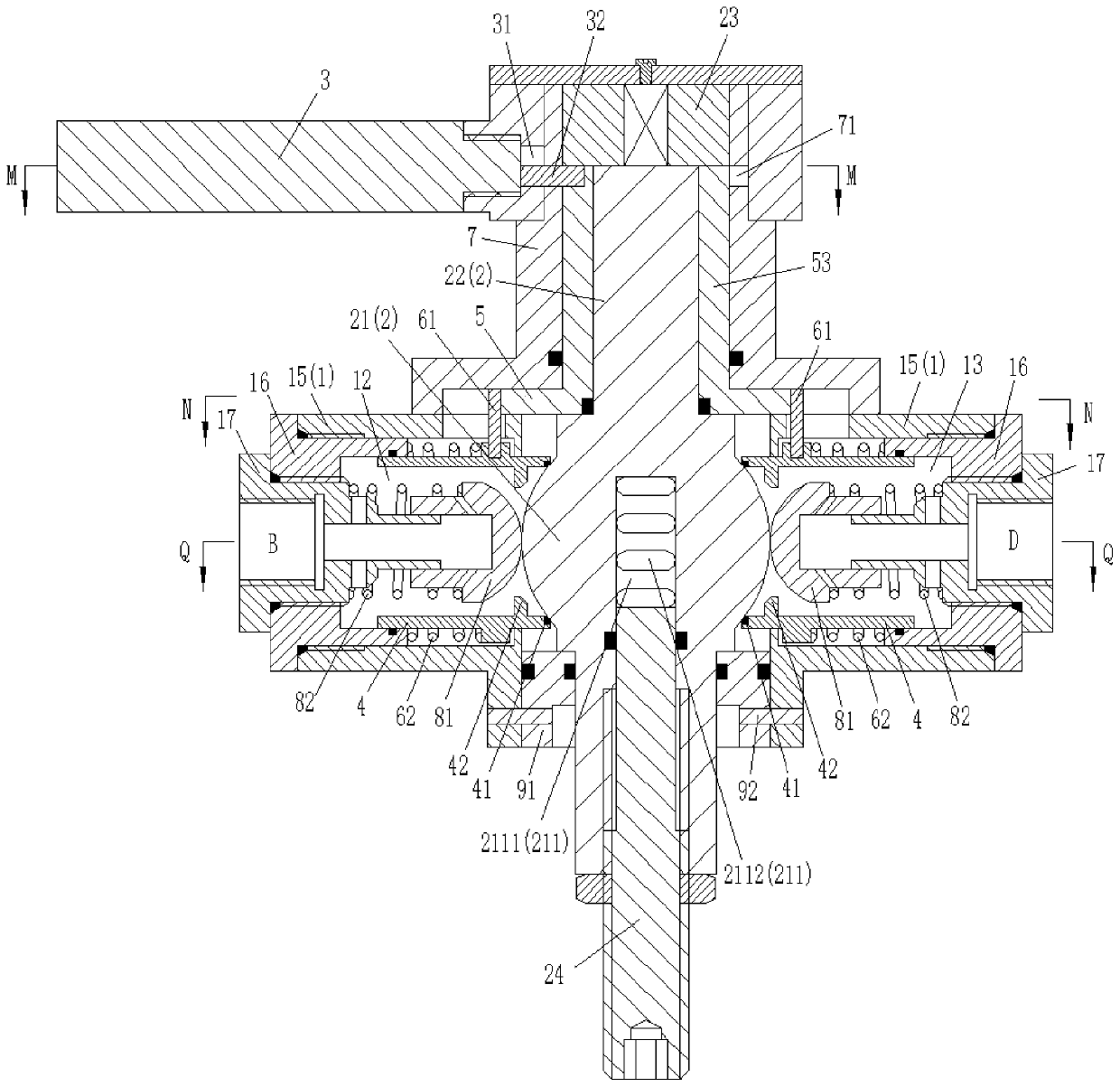 Multifunctional ball valve