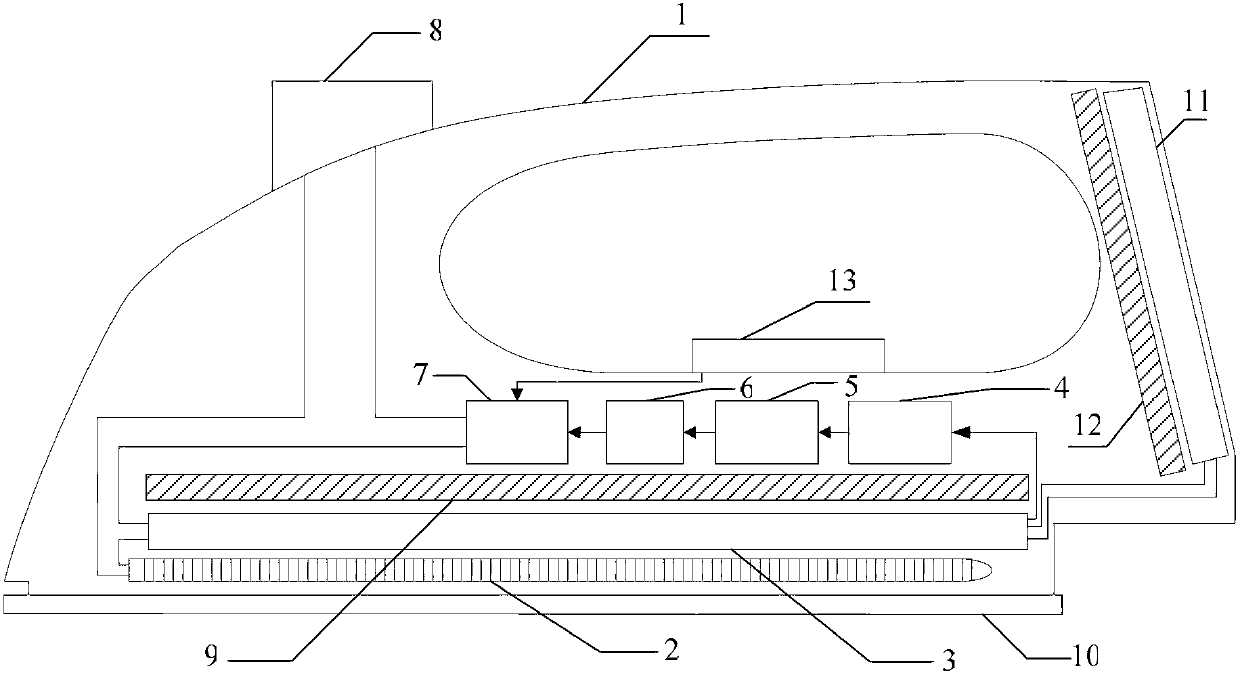 Non-contact power-supplying type wireless electric iron and ironing board used for non-contact power supplying