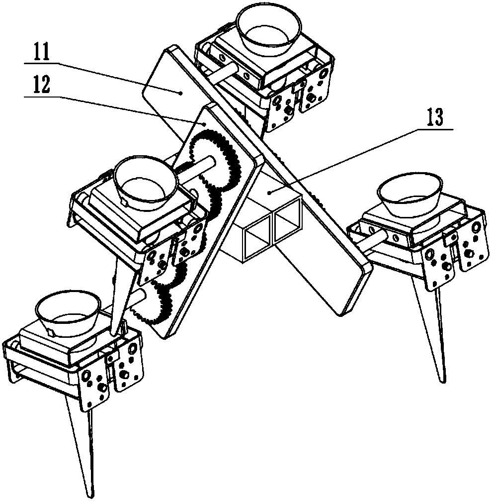 Double-planet-wheel type salvia miltiorrhiza seedling transmembrane cross-transplantation device and method