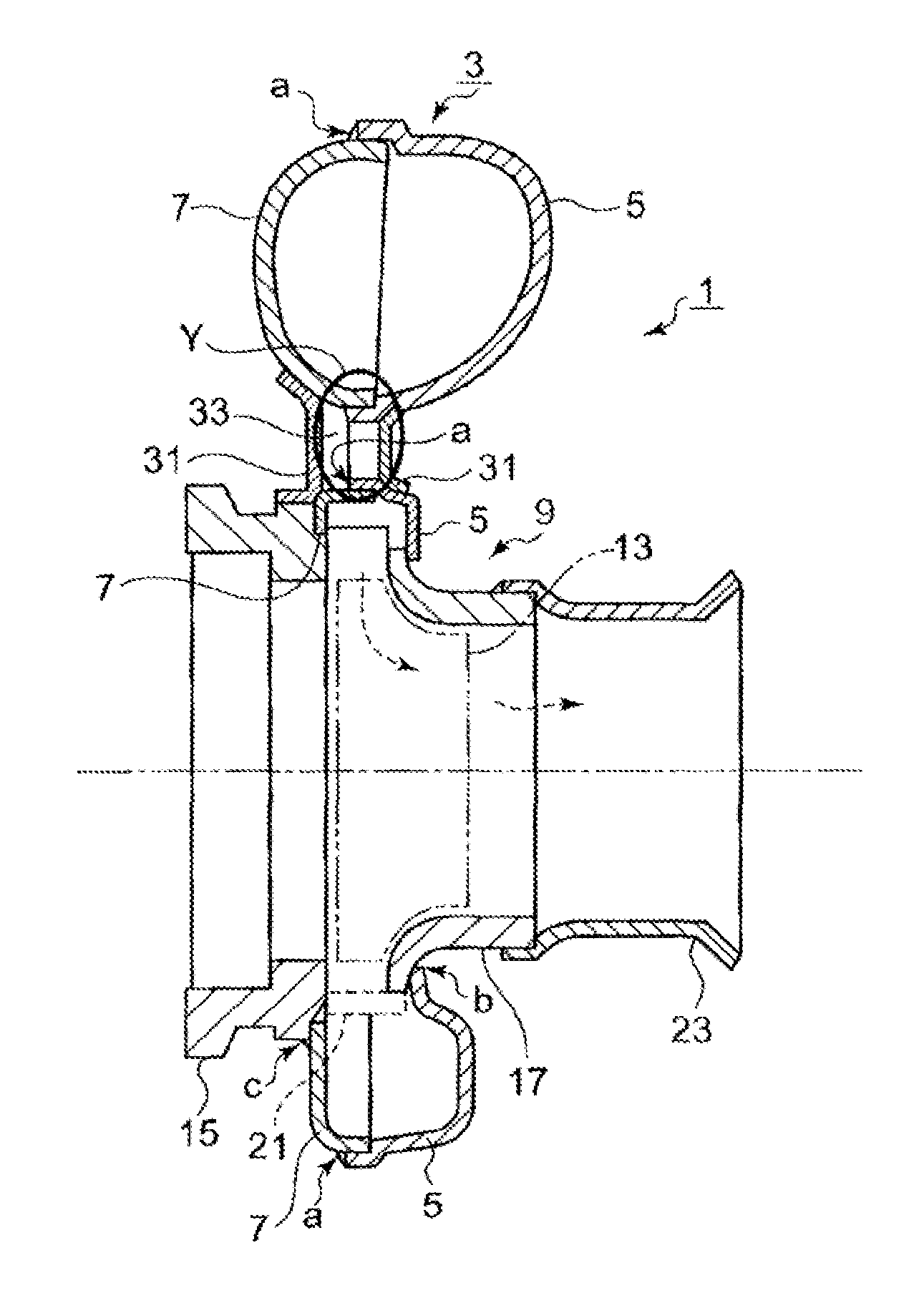 Turbine housing made of sheet metal