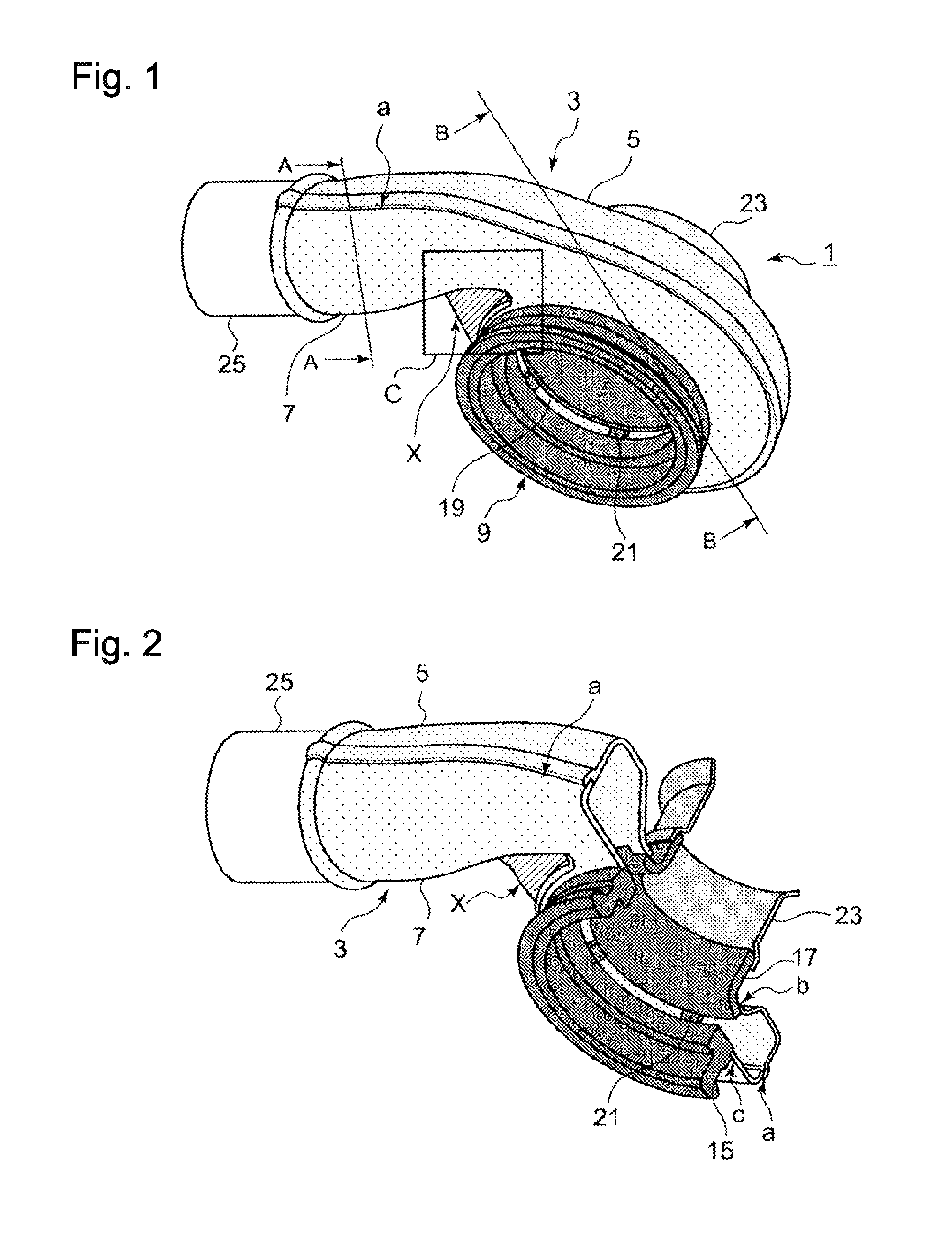 Turbine housing made of sheet metal