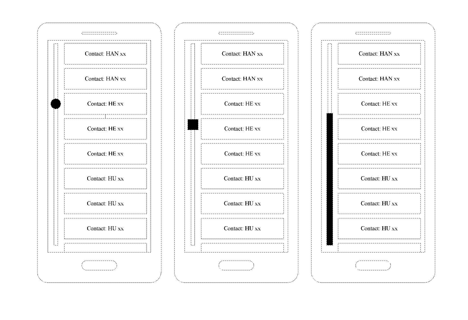 Method and device for displaying a list view through a sliding operation