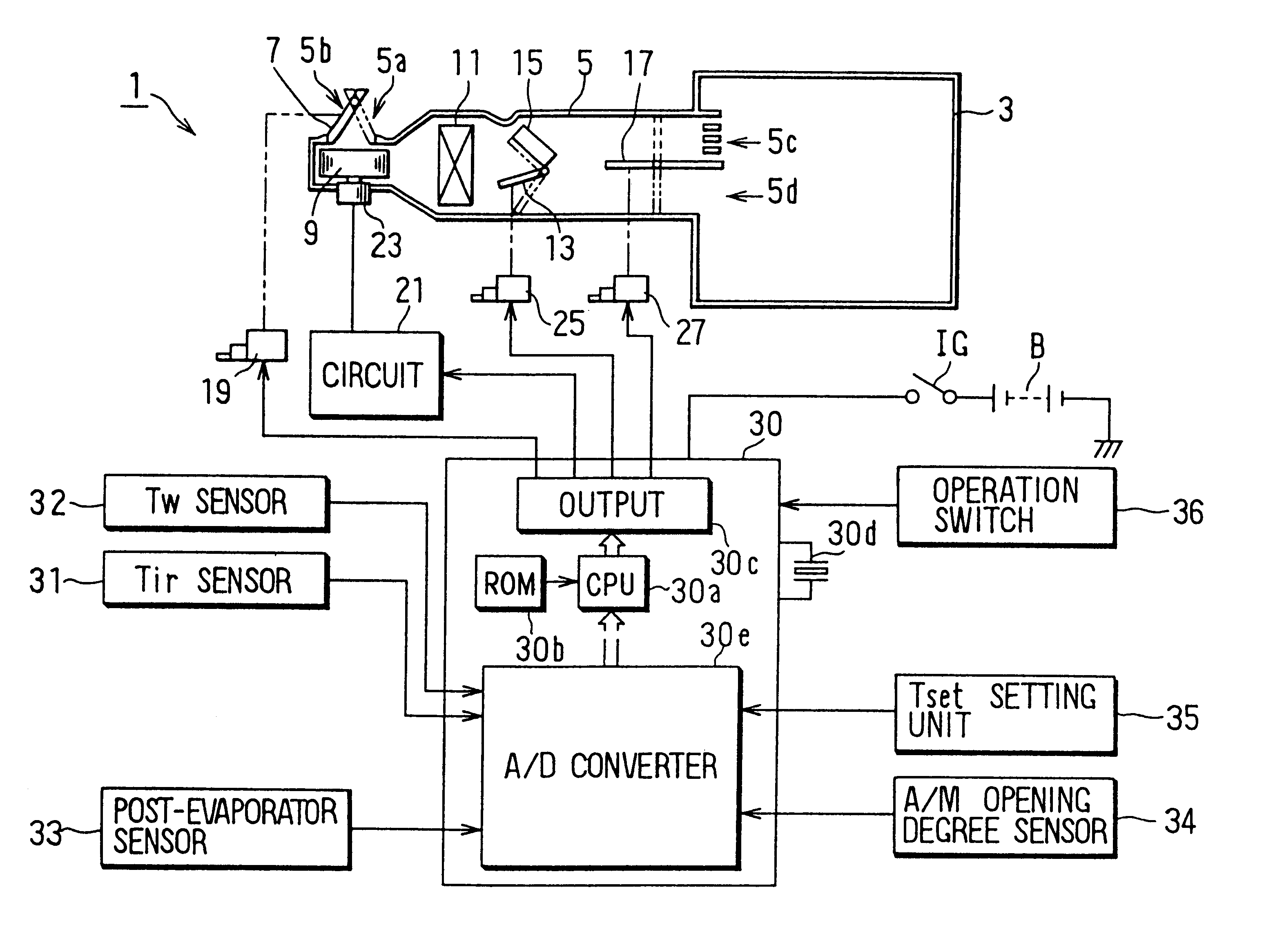 Vehicle air conditioner with non-contact temperature sensor