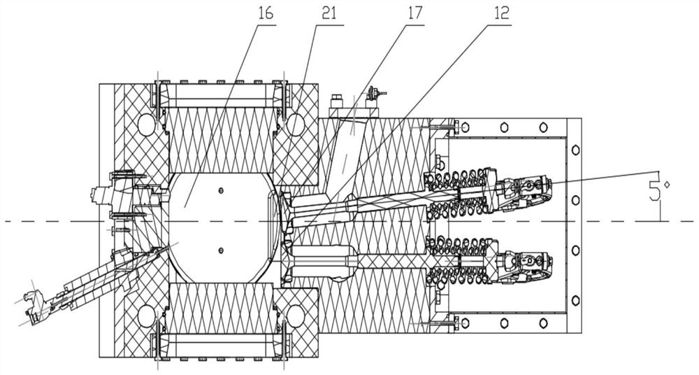 Transverse air intake and exhaust distribution device