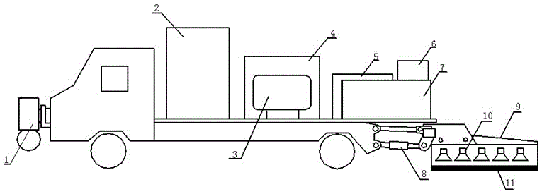 Asphalt pavement disease quick temperature compensation device and process thereof