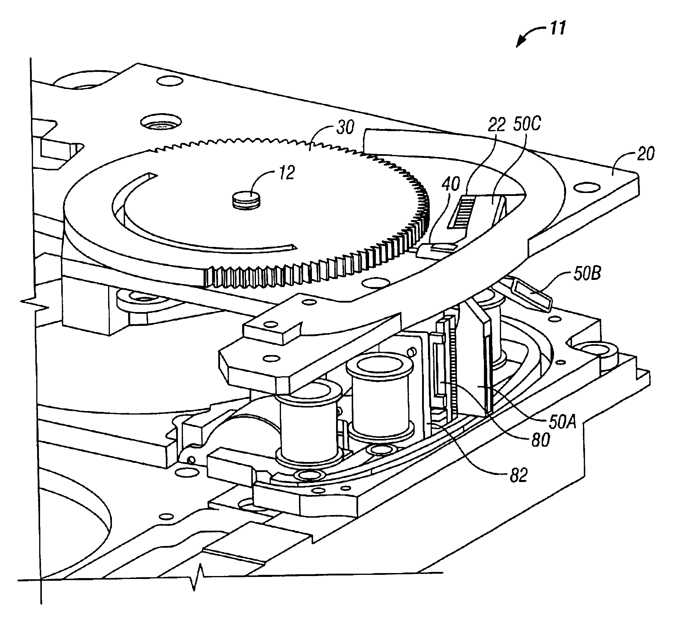 Retractable low profile head brush assembly for cleaning read/write heads in a media tape drive